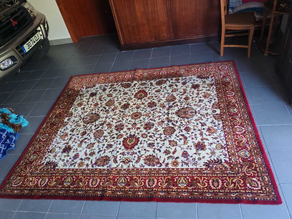 Carpete/Tapete Persa Vermelha com Padrão 200x240 cm