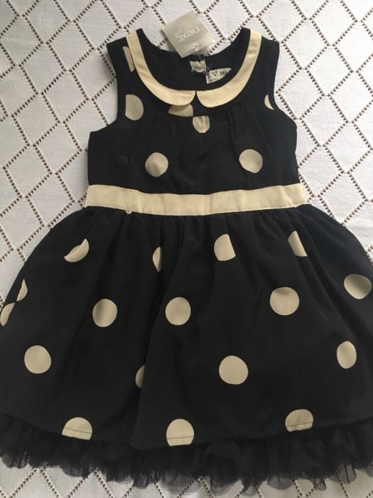 Nowa, Elegancka sukienka NEXT 9-12/ 80 cm, świąteczna, święta, roczek