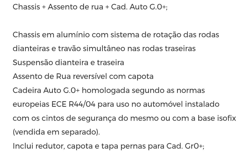 Carrinho bebé com ovo + cadeira passeio
