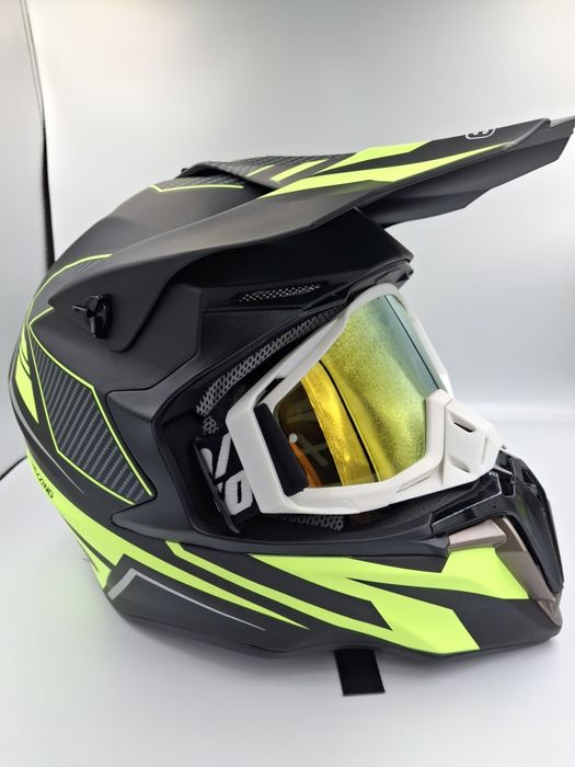 Шлем кроссовый чёрный мат мото шлем