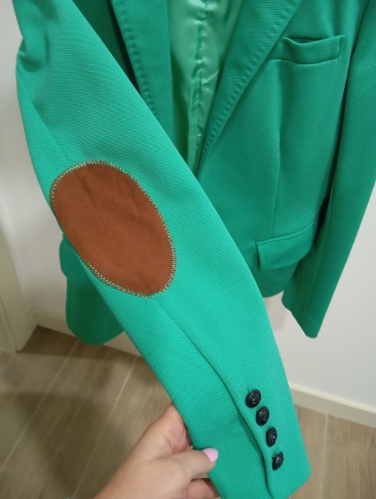 Blazer Verde Texturado com Cotoveleiras - Marca Osley (Tam. 40)