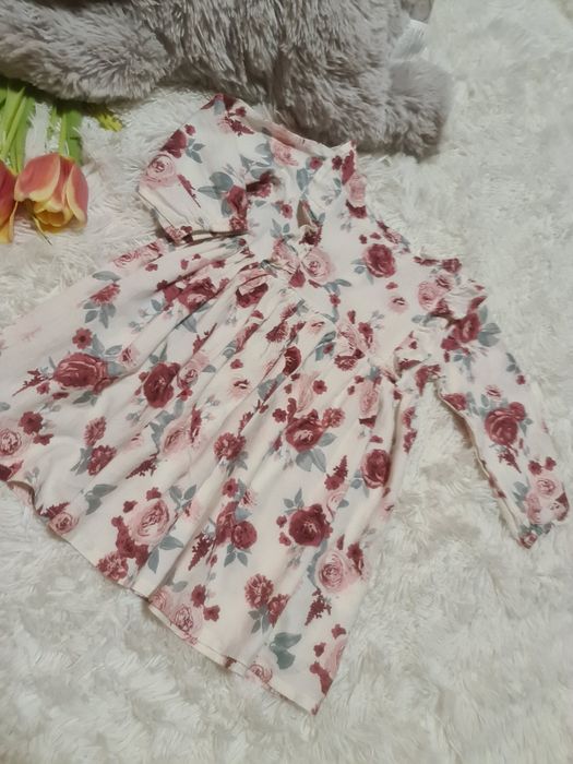 H&M * piekna * sukienka * kwiaty * 80