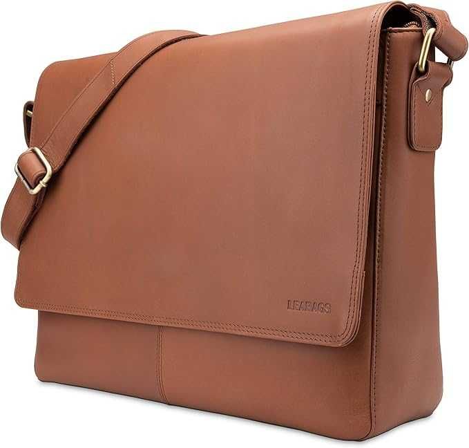 Skórzana Aktówka LEABAGS (15") – brązowa