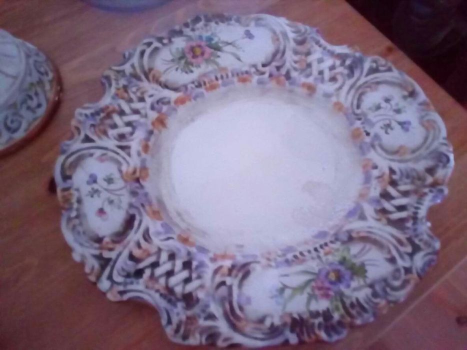 Jarrão e prato decorativo para restaurar