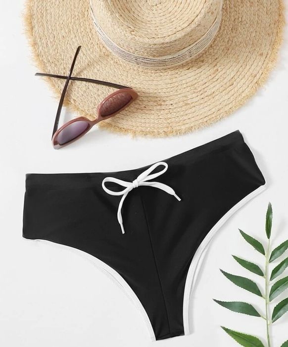 Nowy dół od stroju kostiumu kompielowego czarne majtki bikini Shein S