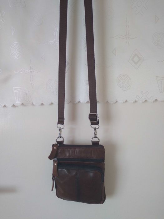 Torebka mała brązowa ze skóry naturalnej