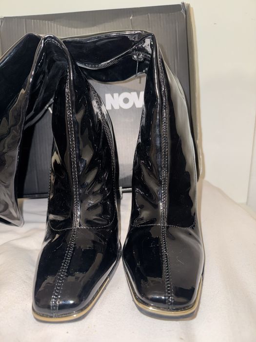 Botas pretas verniz - cano alto / acima do joelho N38