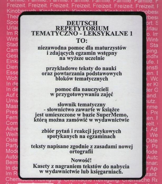 Deutsch. Repetytorium Tematyczno-Leksykalne Ewa Maria Rostek