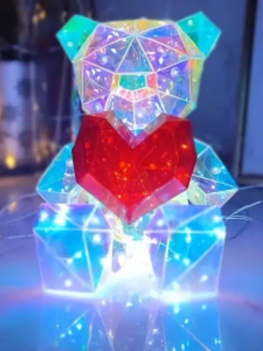 Світлодіодний ведмедик з серцем, від usb, love bear нічник світильник