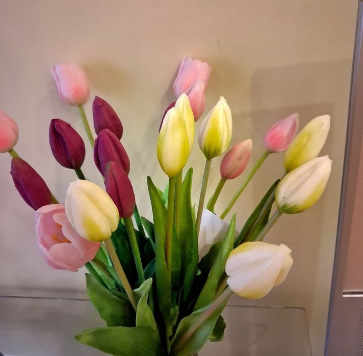 Тюльпани Білі,Рожеві,Бордові,Квіти.Латексні .Штучні
