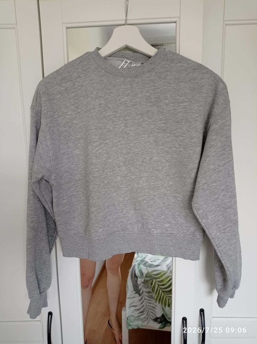 Szara klasyczna bluza dresowa bawełniana streetwear casual grey sweatshirt H&M Divided XXS