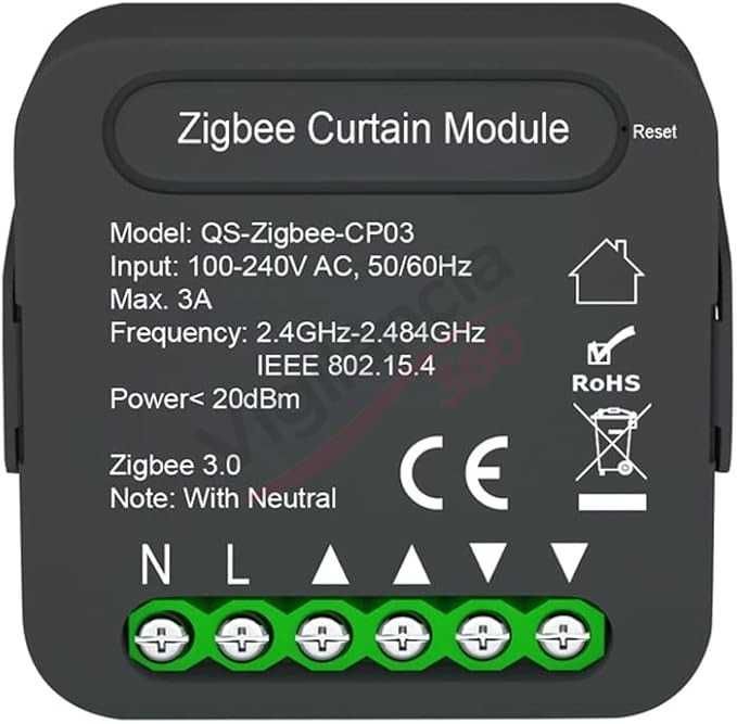 Interruptor Cortinas/Estores QS-Zigbee-CP03 | Sistema Tuya - NOVO