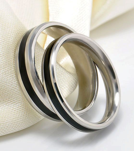 Anel Stainless Steel Black Titanium Band