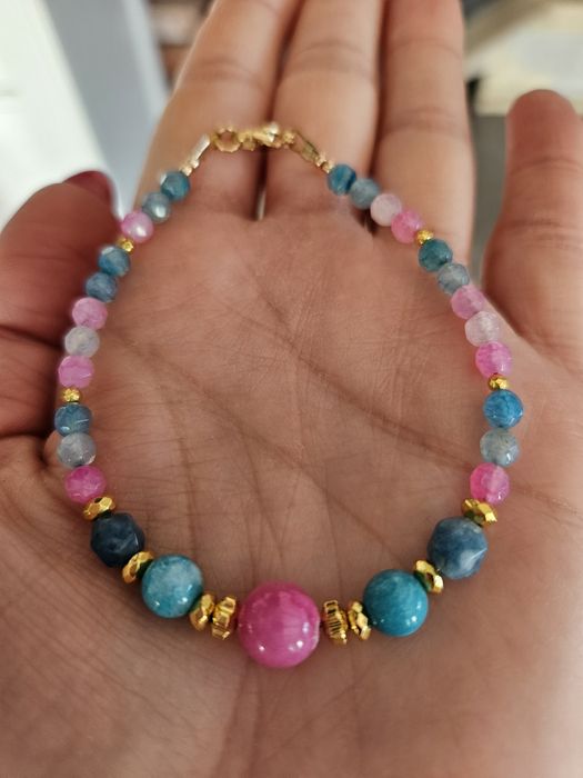 Bransoletka kamienie naturalne Jadeit Agat Hematyt