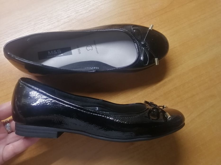 Кожаные лаковые балетки 35.5-36 р