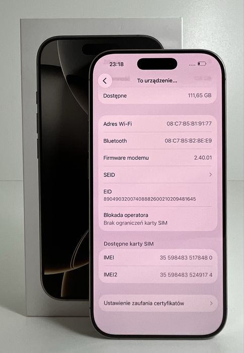  iPhone 16 Pro 128GB - 99% kondycji, PRAWIE NOWY NA GWARANCJI!!