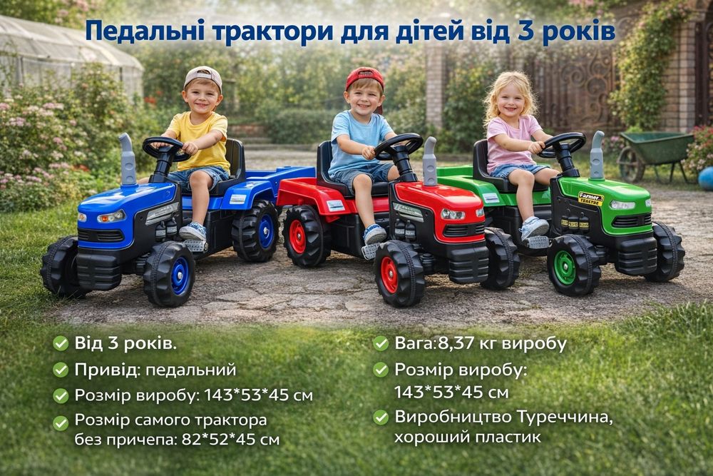 Дитячий трактор на педалях,детский трактор на педалях,купити трактор