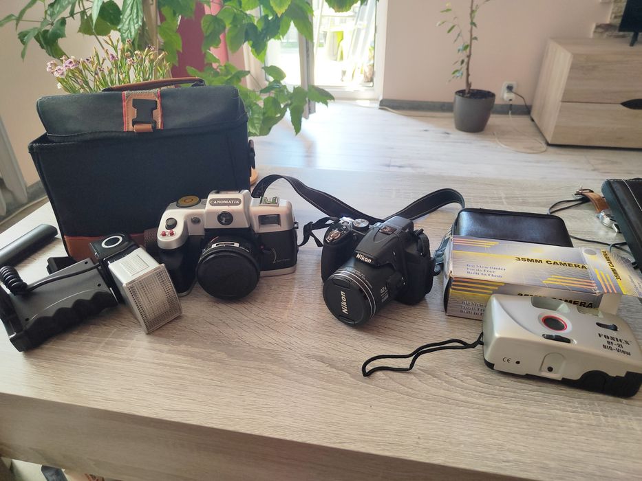 aparat Nikon p520 aparaty Canomatik  aparat cyfrowy analogowy kolekcja prezent  fotografia