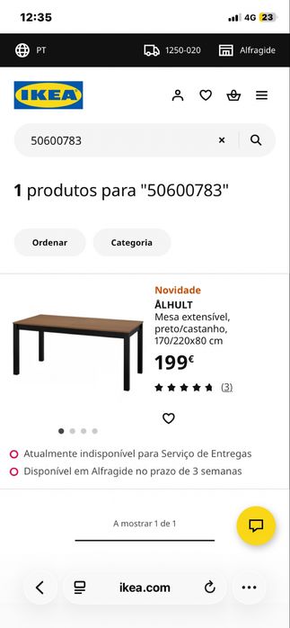 Mesa extensível.