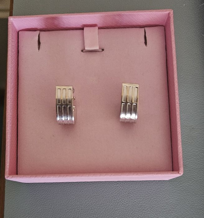 Brincos de mola em ouro branco