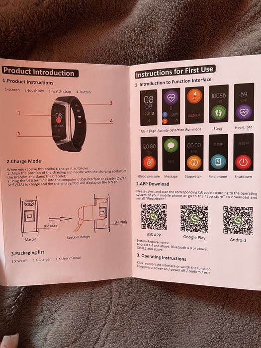 Розумний фітнес браслет водонепроникний Bluetooth Fitness Tracker