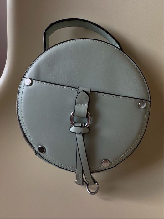 Кругла сумка-бочка оливкова