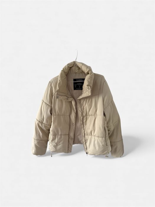 Kurtka puffer beżowa Stradivarius • ciepła zimowa M