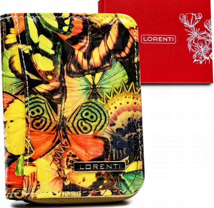 Mały skórzany portfel damski na zatrzask i zamek żółty nowy firmowy