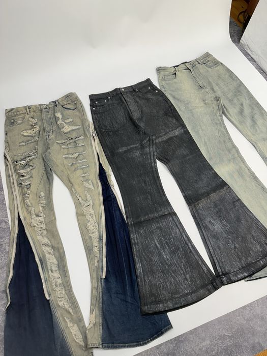 Rick Owens клеш джинси flared кльош джинсы штаны drkshdw синие черные