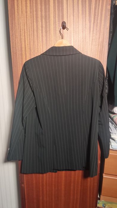 Blazer às riscas feito à mão L