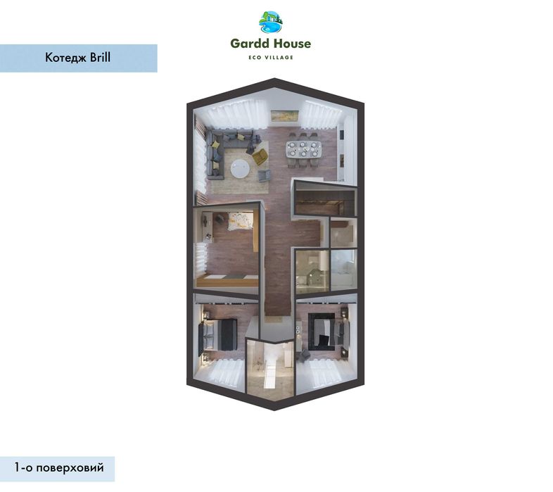 Продаж котеджу 125 кв.м, в містечку Gardd House, розстрочка 24 міс