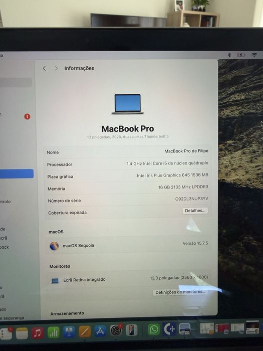 MacBook Pro 13” 2020 | 16GB RAM | SSD 256GB | Excelente Estado