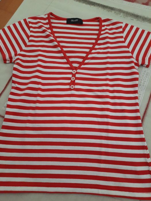 Blusa de  algodão às riscas / Novo Preço