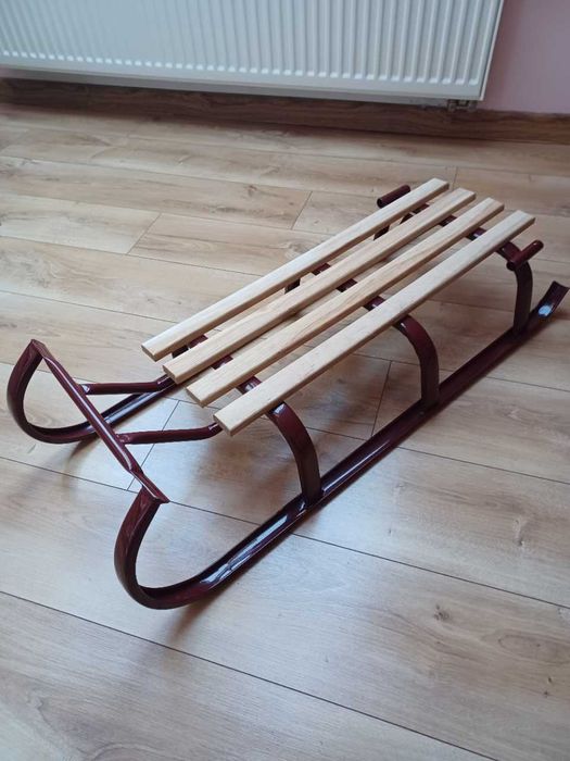 Sanki stalowe z oparciem plus linka. NOWE!