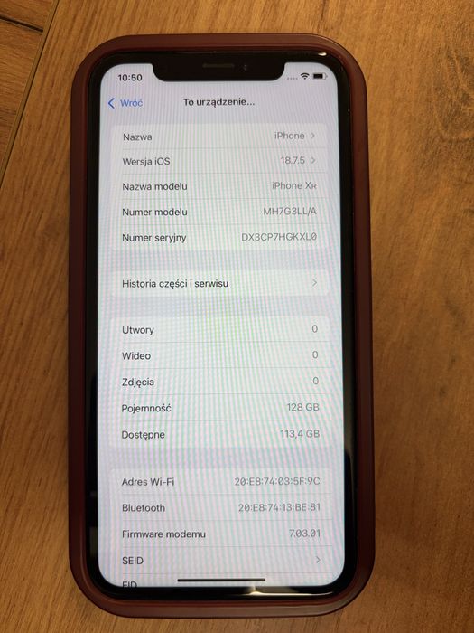 Iphone XR 128 Gb + 2 etui + szkło prywatyzujonce 2 szt