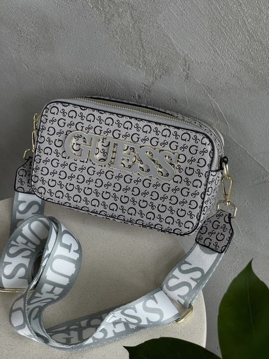 Сумка женская Guess через плечо кросс боди на широком ремне Гесс