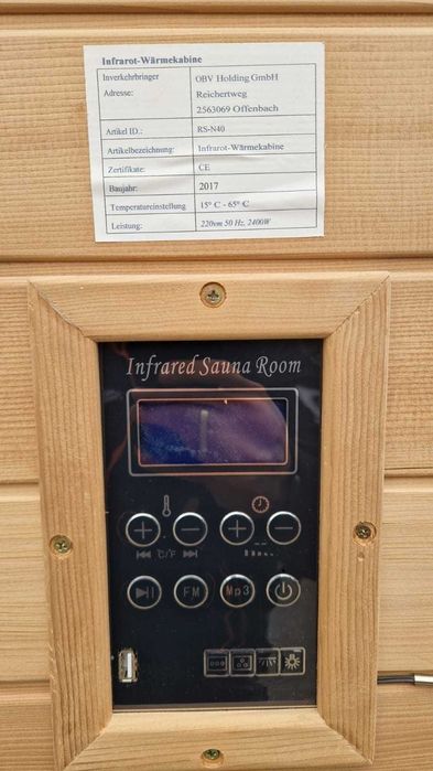 Sauna na podczerwień INFRAROT Infrared 2os kabina grzewcza RS-N40 2400