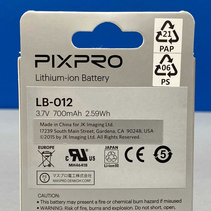 Bateria Kodak Pixpro LB-012 | FZ55 | NOVA