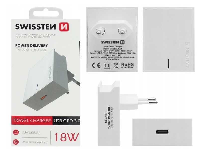 Szybka Ładowarka Sieciowa SWISSTEN 18W PD 3.0 Typ C * Wejherowo