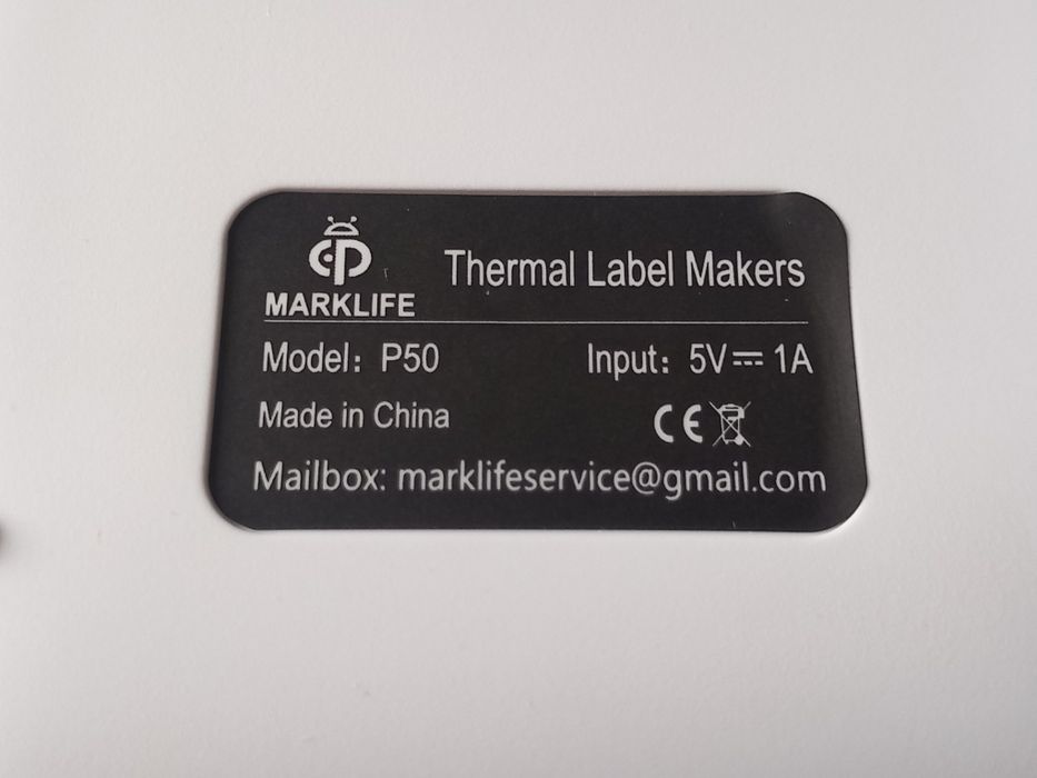 Bezprzewodowa termiczna drukarka etykiet MARKLIFE P50 (2096)