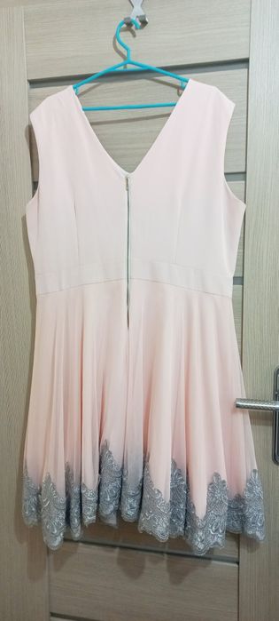 Piękna sukienka Duet A&M roz.52 plus srebrne bolerko Marienn stan bdb