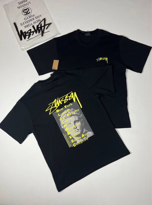 АКЦІЯ! Стильна чорна футболка Stüssy S-XL | Оверсайз футболка стусси