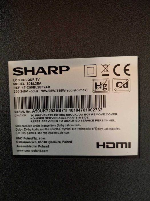 Płyta główna do tv sharp 50"