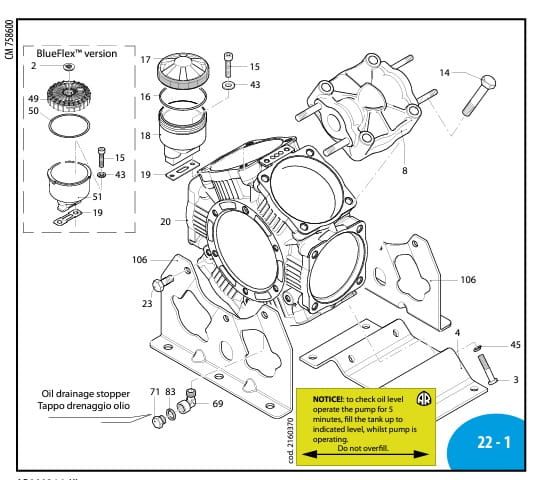 Zbiornik oleju pompy AR Annovi Reverberi 60-280