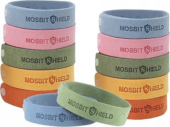Bransoletki opaski przeciw komarom niebieska 12szt. MOSBITSHIELD