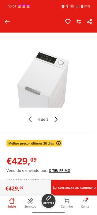 Máquina de lavar roupa Candy 7kg.