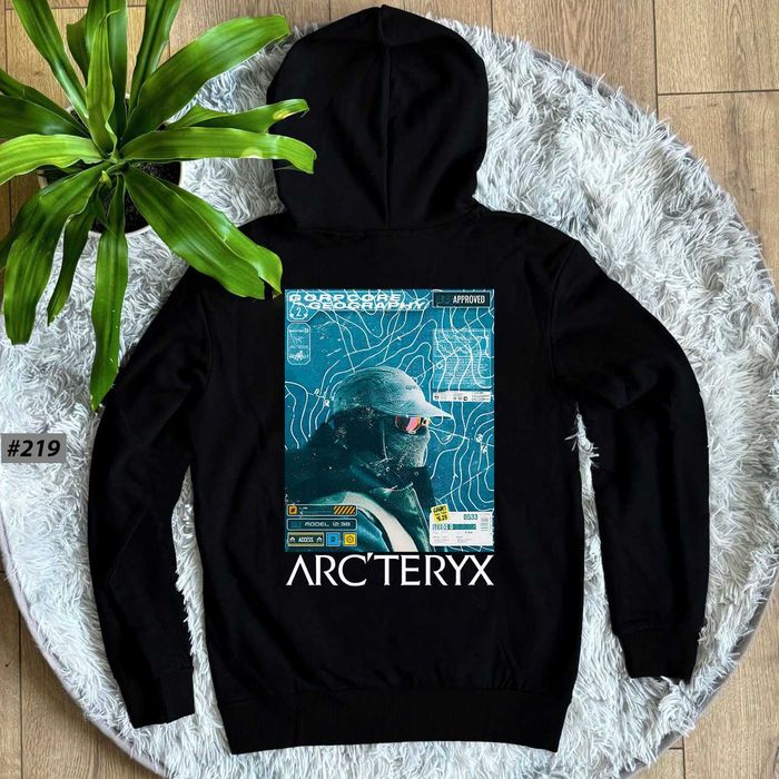 Черное Худи ARCTERYX Neon Горы (XS S M L XL)