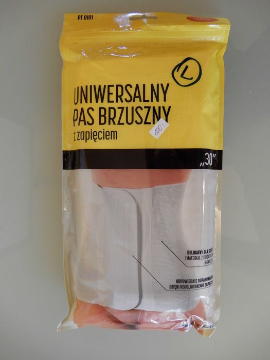 Pas brzuszny medyczny uniwersalny z zapięciem, nowy, szerokość 30 cm