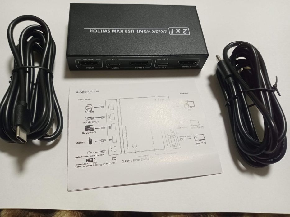 Kvm свичь новый 2 ПК  на 1 монитор kvm switch