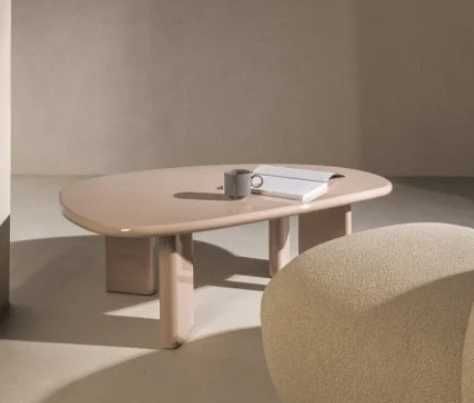 ZZ2162 Stolik kawowy Cameron 130 cm, nude, glossy